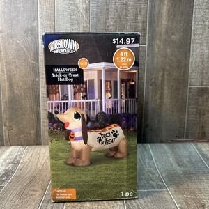 Airblown 4ft‎ Halloween Trick or Treat Hot Dog Inflatable LED New Open Box